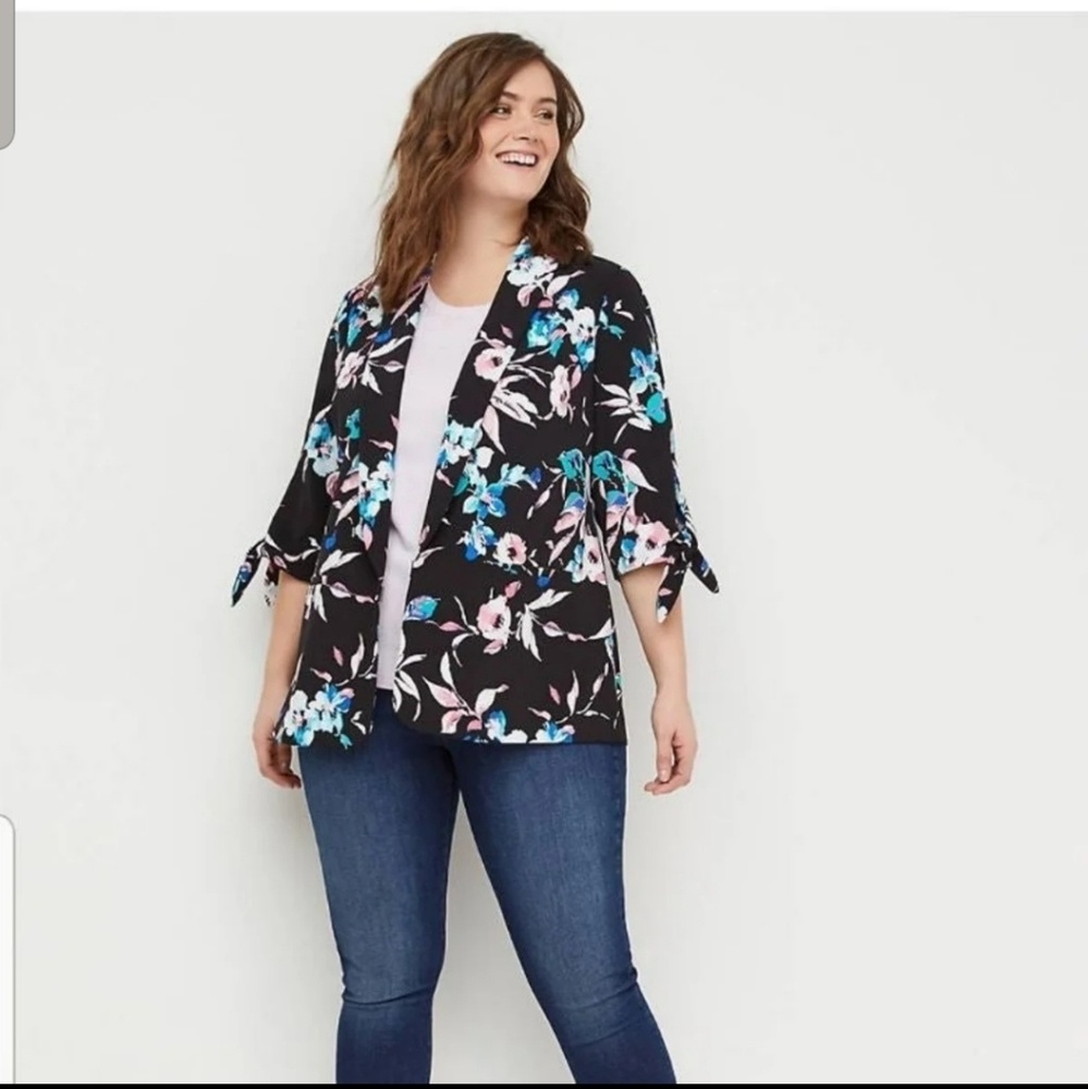 Tie Sleeve Crepe Jacket